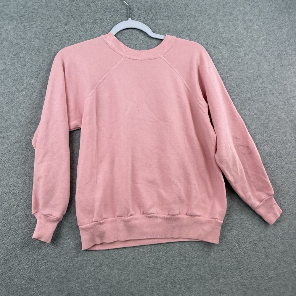 Vintage 80s Notre Dame Sweatshirt Pink Blue Raglan Letters Medium Girly Rare M - Picture 8 of 9